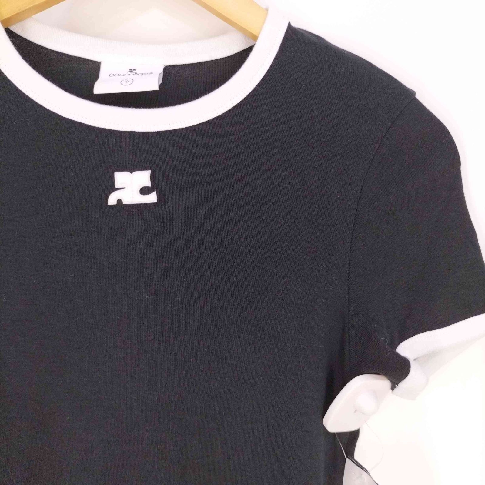 クレージュ courreges コットンリブコントラストTシャツ レディース 0 