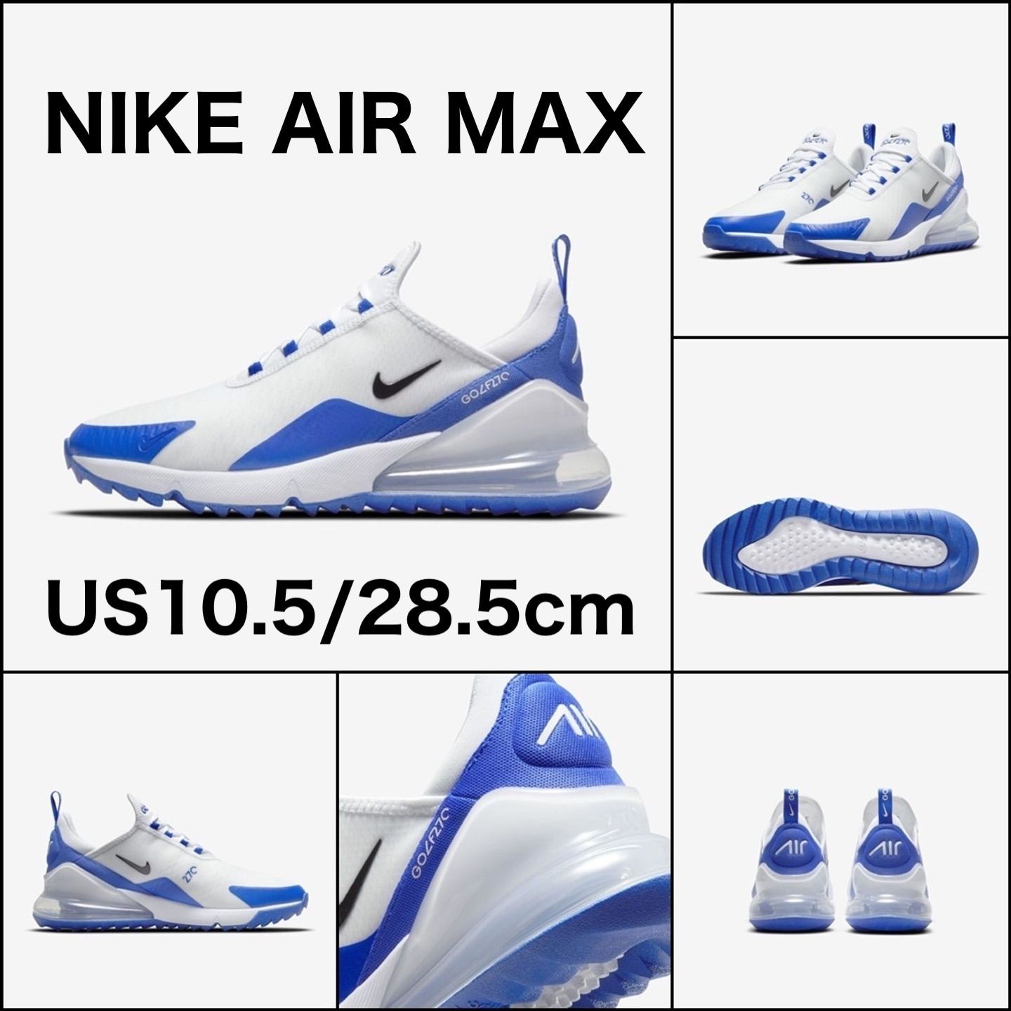 28.5cm NIKE AIR MAX 270G GOLF SHOES RACER BLUE CK6483-106 US10.5