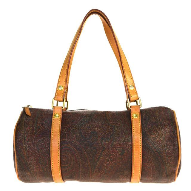 中古】 エトロ(Etro) ペイズリー PVC,レザー ハンドバッグ ボルドー