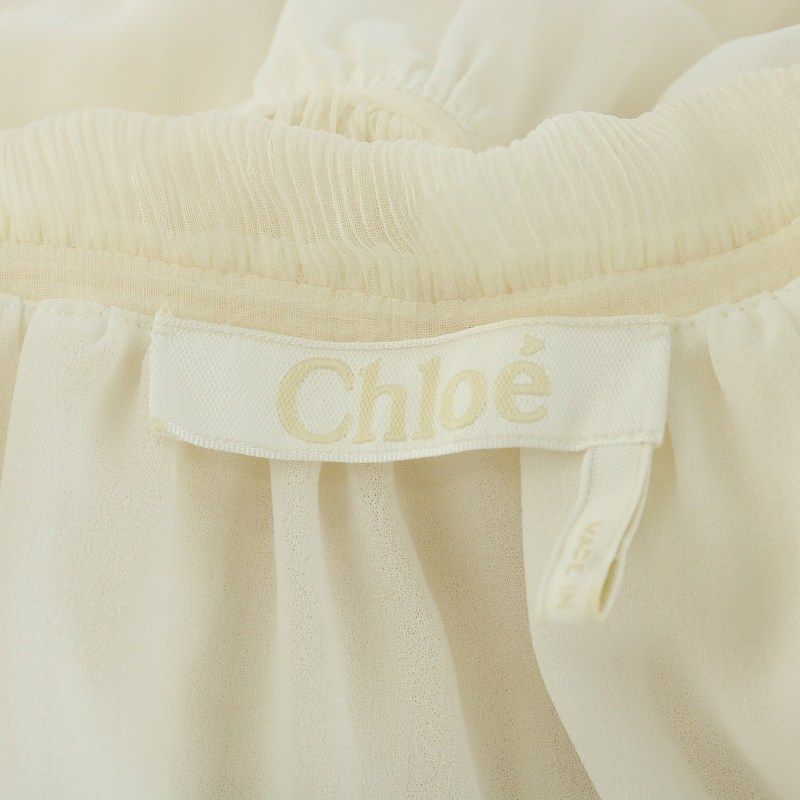 クロエ CHLOE 20SS シャツ ブラウス 長袖 プルオーバー シルク 絹 34 S 