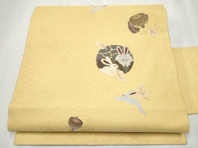 平和屋着物○九寸名古屋帯 独楽 兎丸文 正絹 逸品 CAAX1450hy - メルカリ