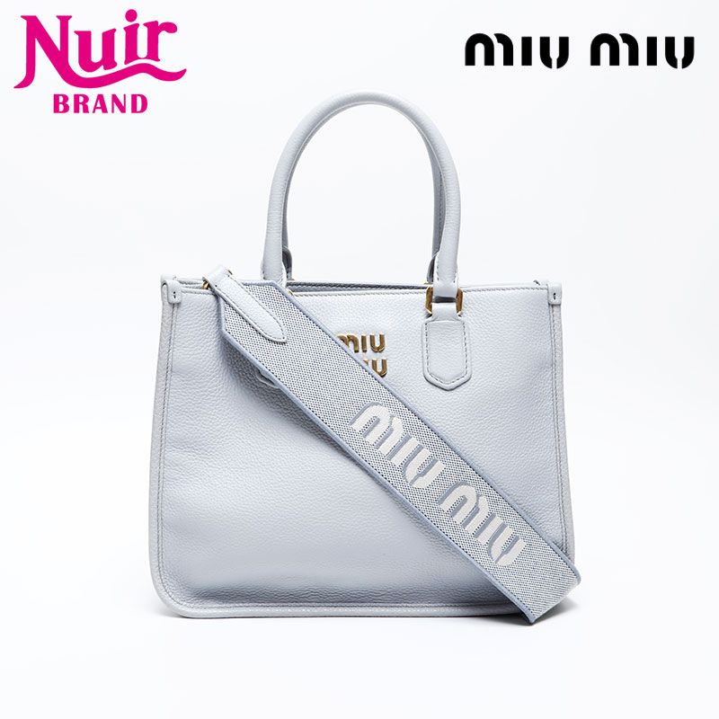 miumiu ジャガードバック 美品 miumiu ミュウミュウ デニム ジャガード ロゴ ショルダー