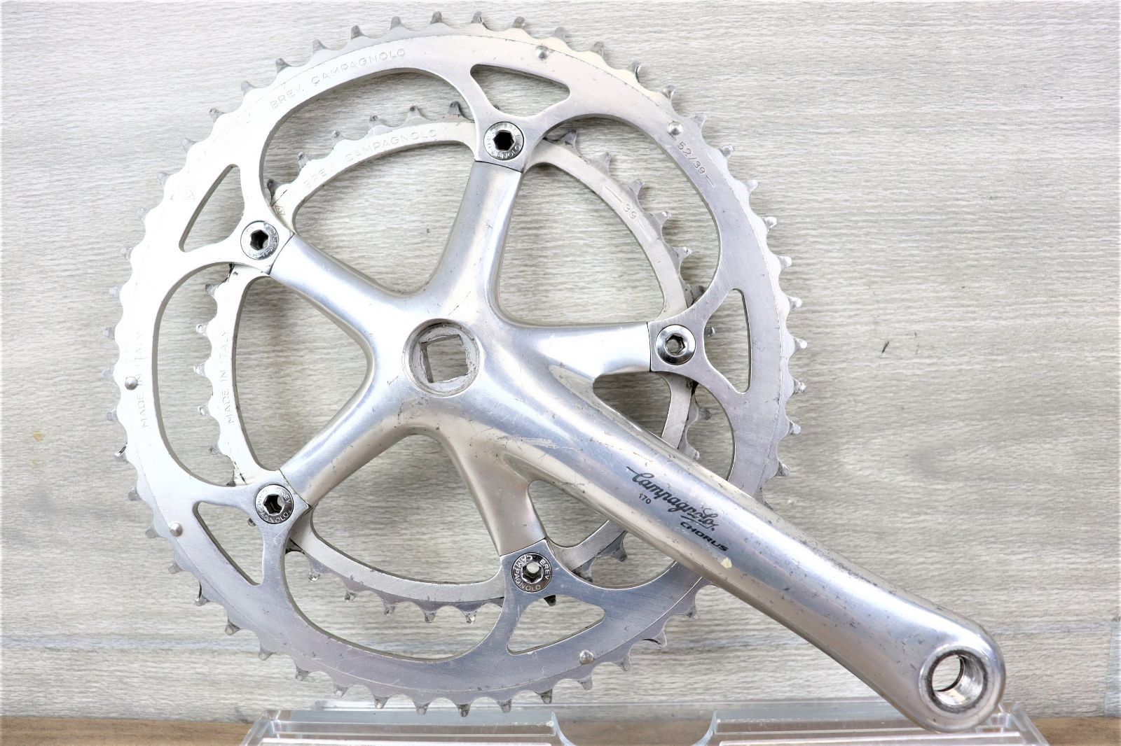 FC44　Campagnolo CHORUS　カンパニョーロ　コーラス　9s　170mm　52-39　スクエアテーパー　クランクセット　 JIS/BSA規格BB付き　cicli17