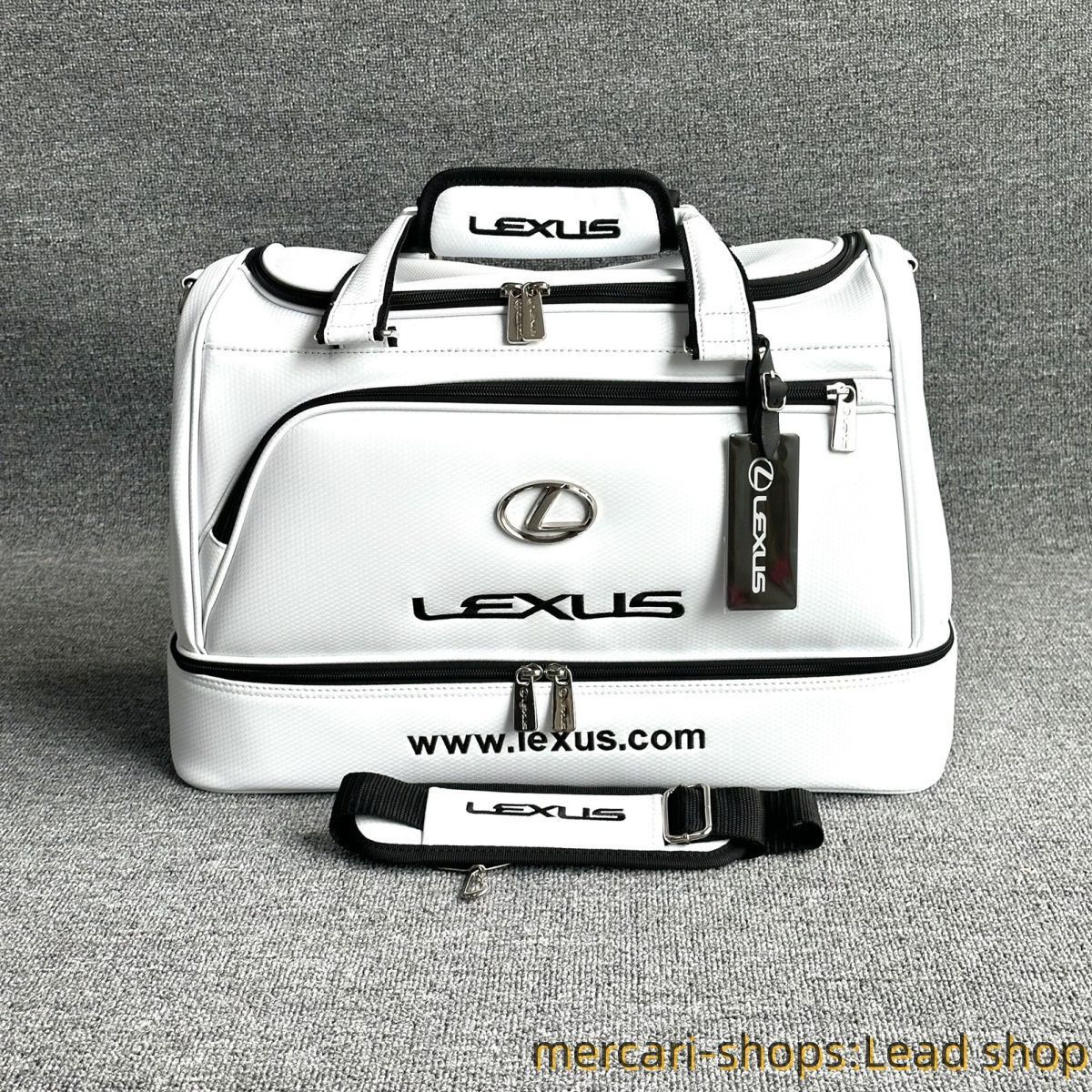 LEXUS レクサス ボストンバッグ ゴルフ男女兼用 収納ポケット付　ホワイト 送料無料 レクサス LEXUS ボストンバッグ ゴルフ服バッグ ゴルフ