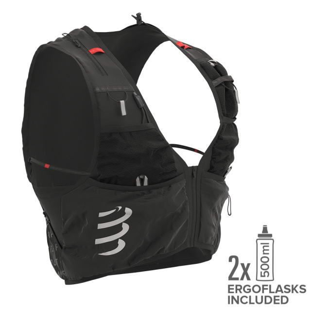 Compressport コンプレスポーツ トレイルランニング ランニングベスト UltRun S Pack Evo 15 CU00078B Black 12＋3L ウルトラン Sパック ザック リュックサック バッグ トレランザック マラソン ランニング ア