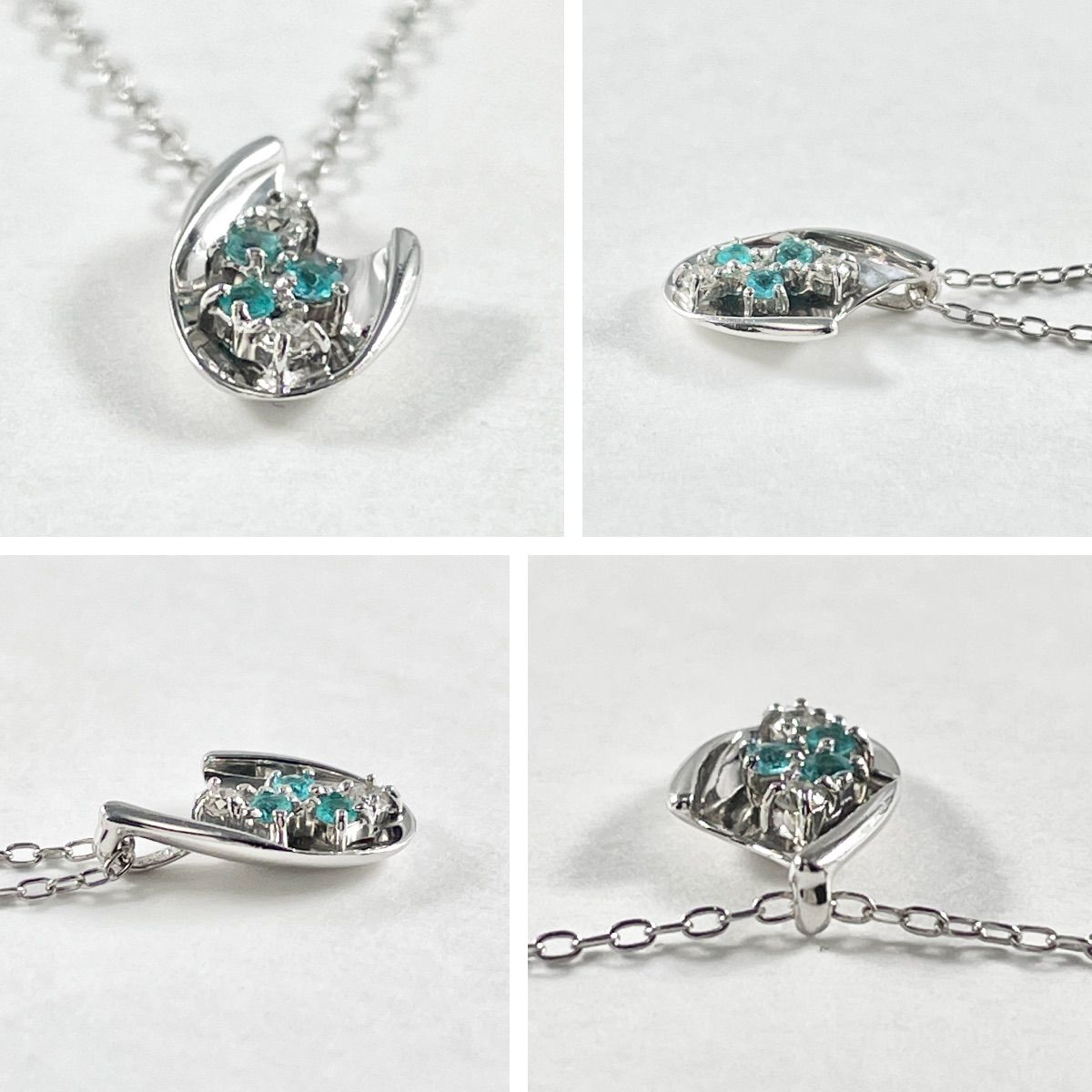 K18WG 天然パライバトルマリン トップ 最終価格 K18WG 天然パライバ