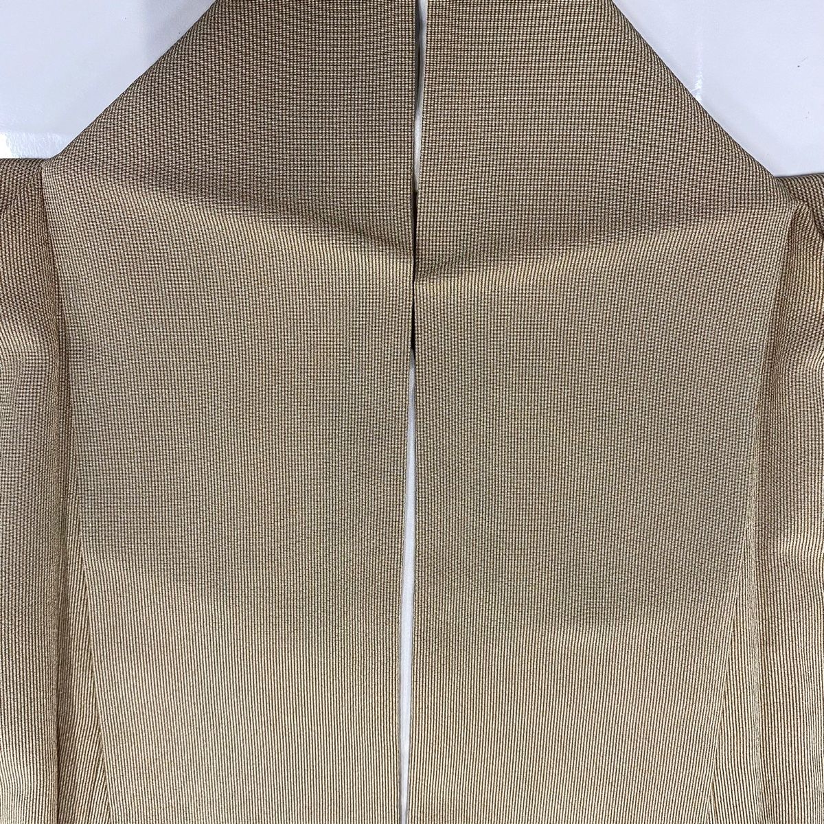 江戸小紋 身丈155cm 裄丈63cm S 袷 万筋 ベージュ 正絹 美品 秀