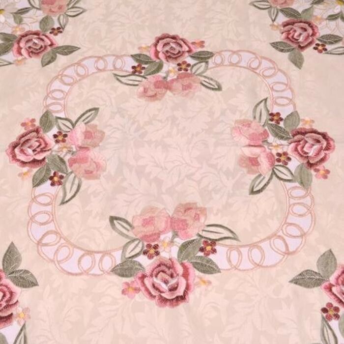 ローズ刺繍 テーブルクロス 115×140cm HIC-569|115140