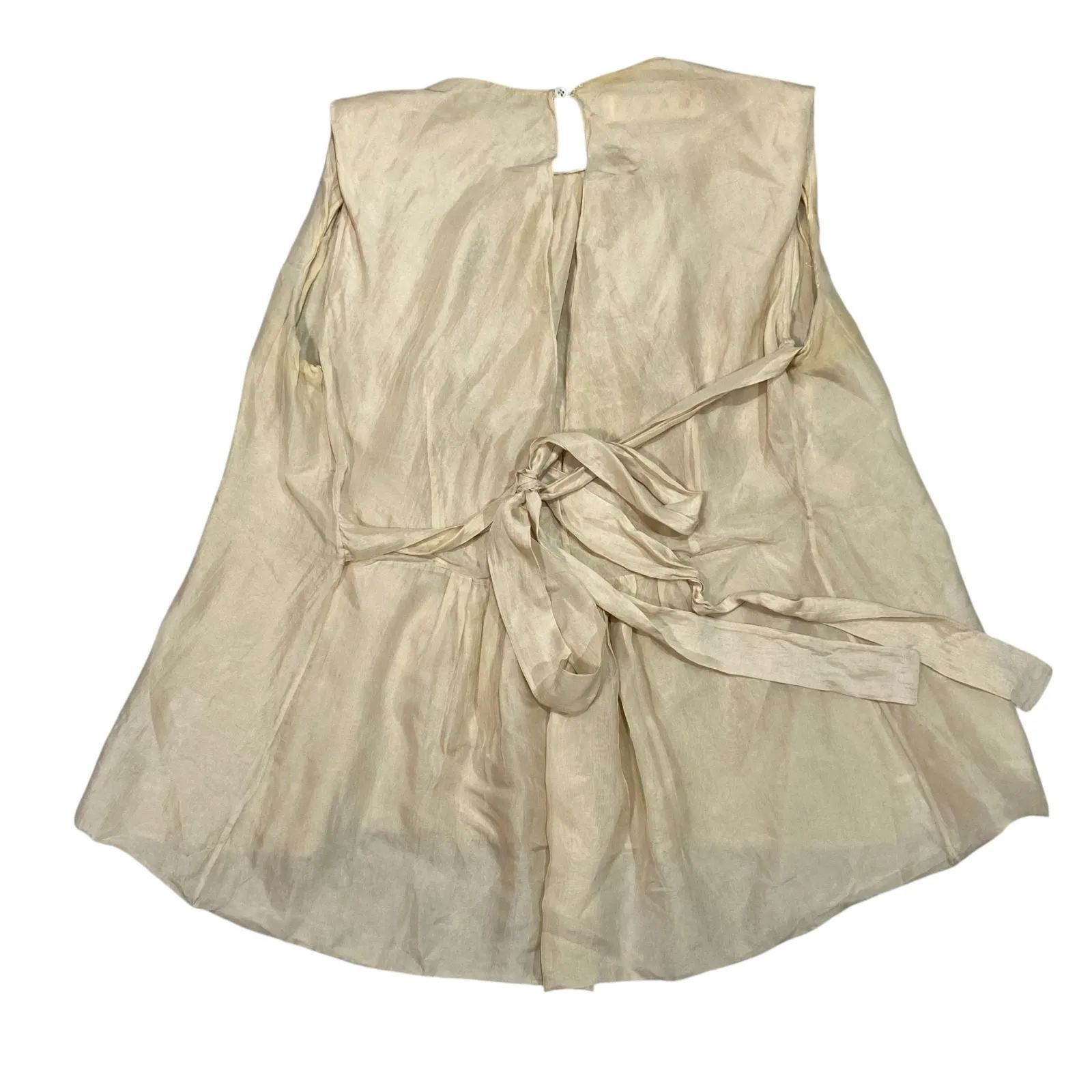 マルニ MARNI ノースリーブ シルク ブラウス トップス 38 ベージュ 