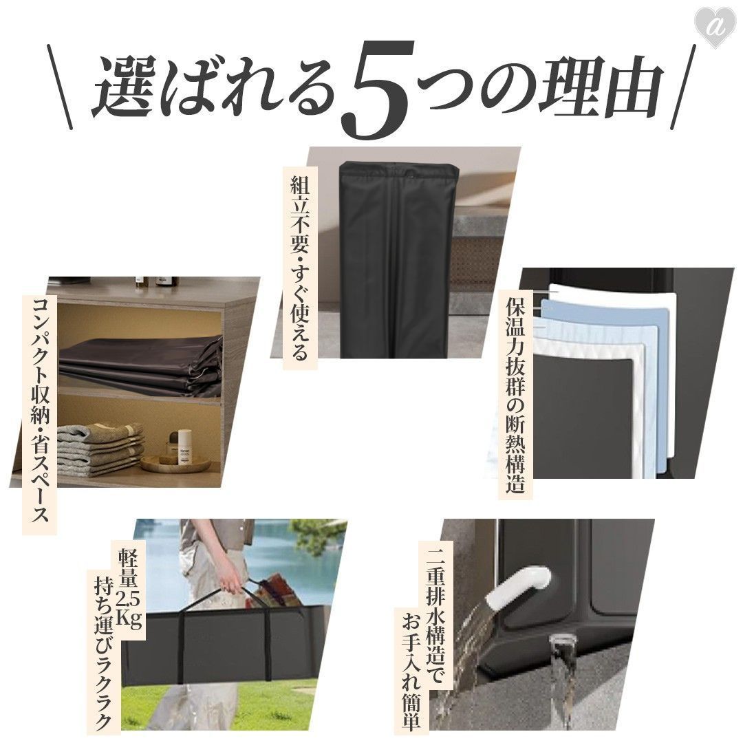 折り畳み式 浴槽 ポータブルバスタブ 組立不要 丸型 折りたたみバスタブ ポータブル お風呂 簡易浴槽 子供 大人用 シャワー コンパクト 省スペース 収納便利 保温 浸漬式 家庭用 設置簡単 簡易 水風呂 軽量 組み立て不要 持ち運び