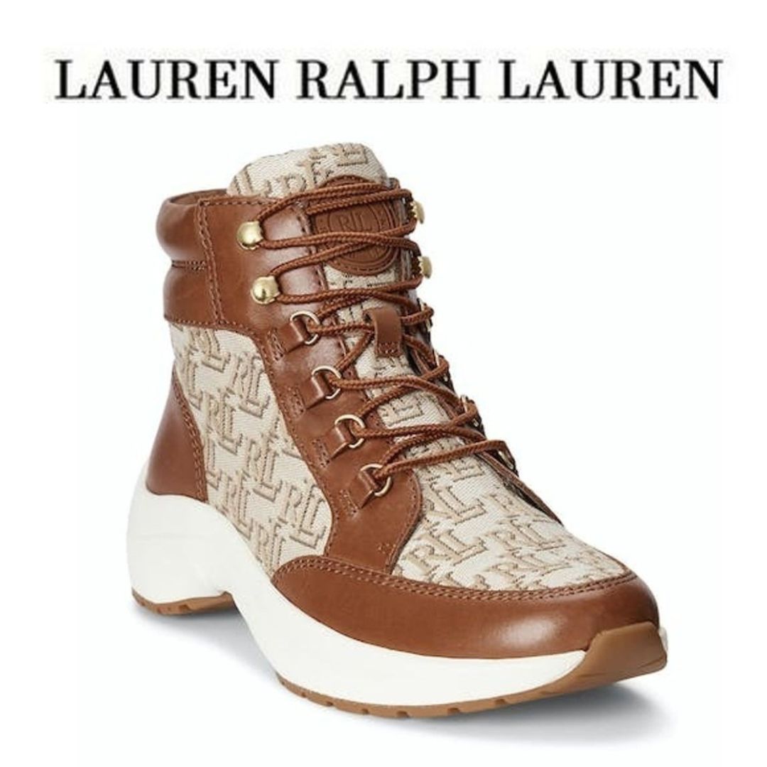 LAUREN RALPH LAUREN】RYLEE MONOGRAM ジャガード ロゴスニーカー