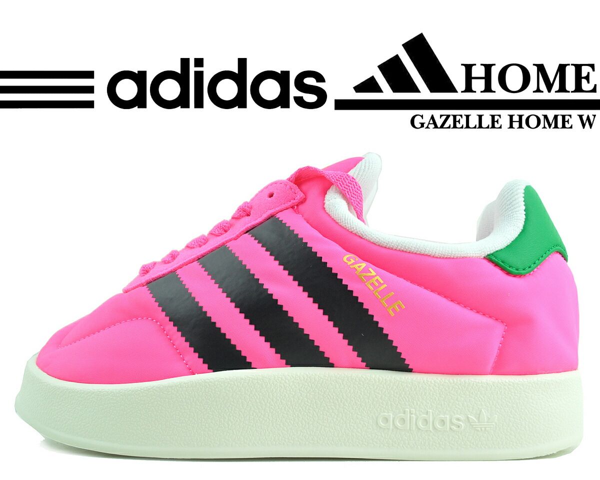 アディダス ガゼル ホーム ウィメンズ adidas GAZELLE HOME W LUCPNK|CBLACK|GREEN ie1433 ガッツレー ピンク コアブラック グリーン ルームシューズ サンダル