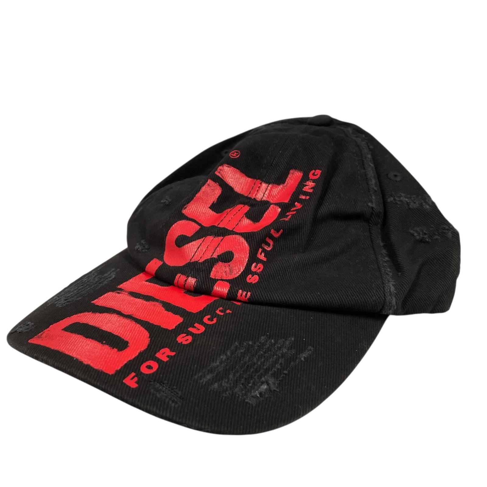 DIESEL ディーゼル キャップブラック レッドロゴ C-EWAN