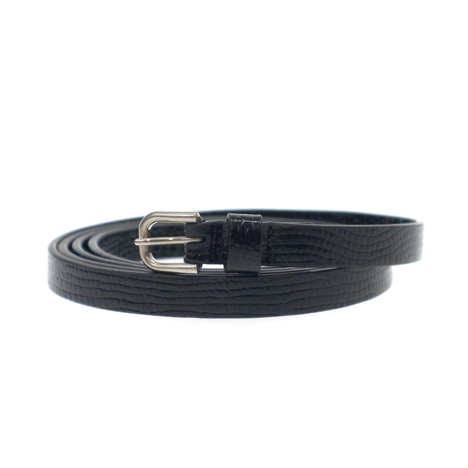 DRIES VAN NOTEN /べルト黒 Vintage DRIES VAN NOTEN Belt Leather Chain Buckle Metal