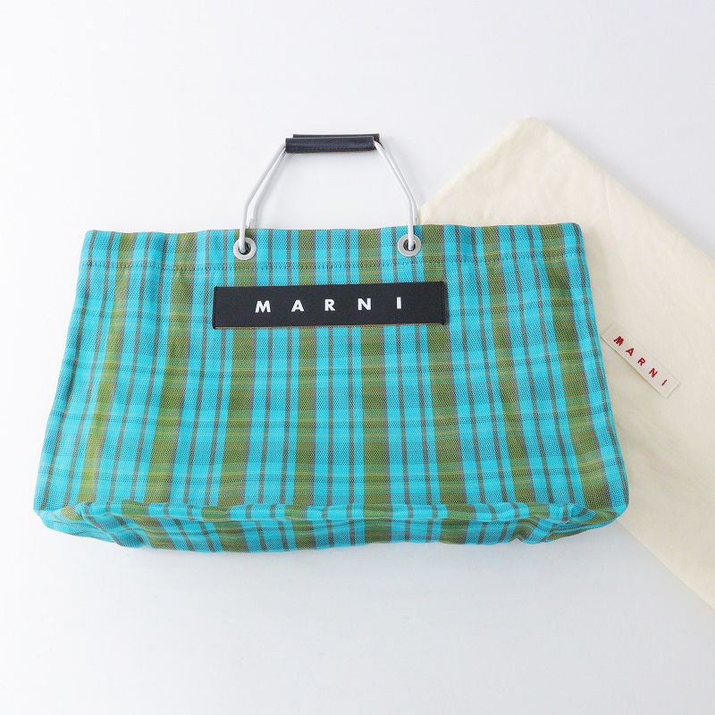 MARNI バッグ　ストライプ　グリーン　　美品 Amazon | [Marni] マルニ ストライプバッグ カバン FLOWER CAFE