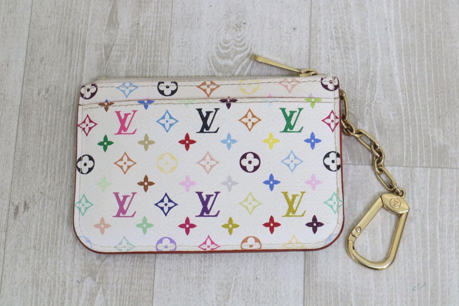 LOUIS VUITTON ルイヴィトン モノグラム マルチカラー ポシェット クレ M93734 ホワイト 使用感あり CA2049