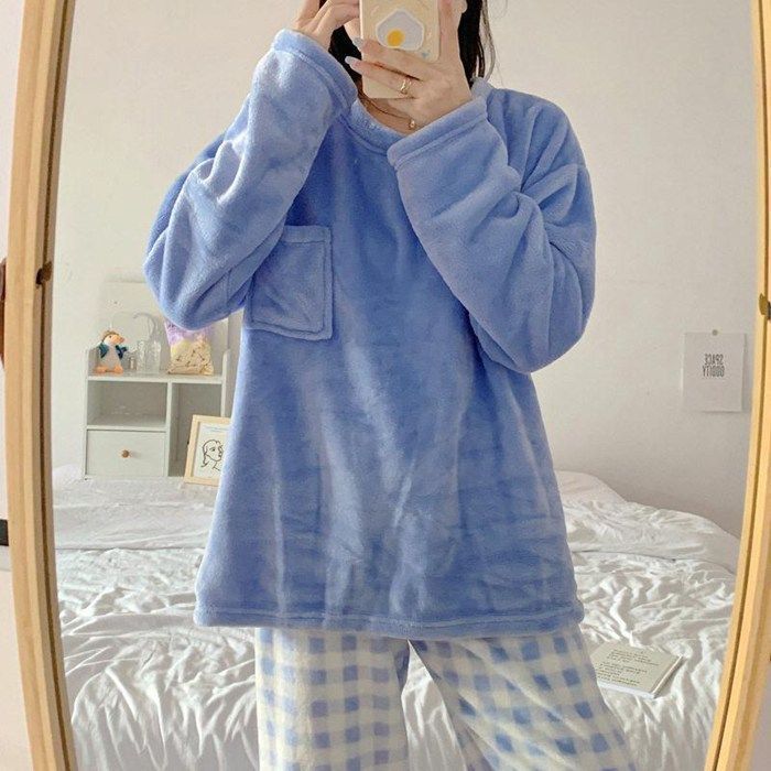 レディース モコモコ パジャマ 上下セット 長袖 秋冬パジャマ ルーム