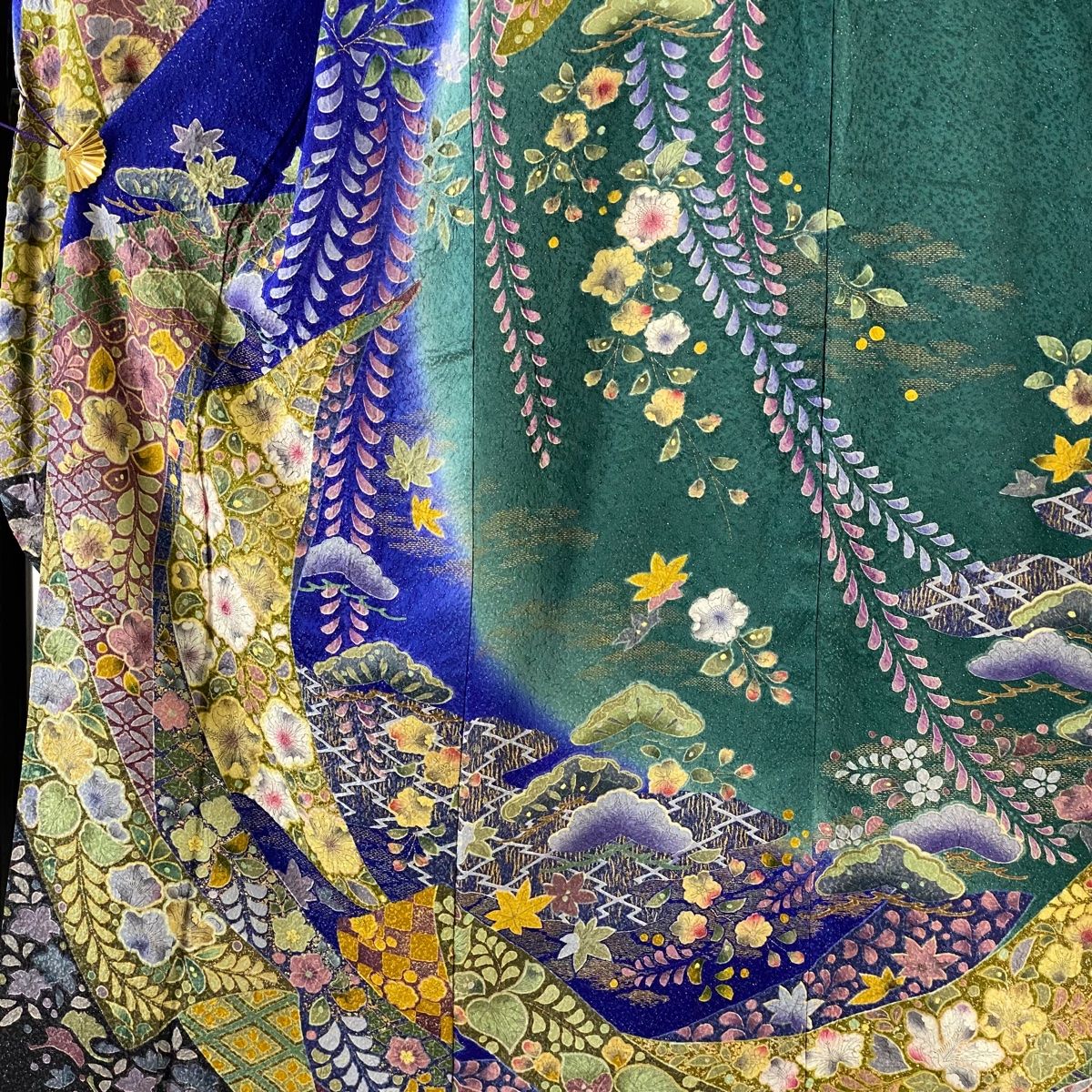 美品　未使用　色無地　しつけ糸付　立波飛鶴地紋　逸品　フルセット　振袖　振り袖 楽天市場】[7万円均一SALE]【成人式 振袖 レンタル】RS1806 正絹