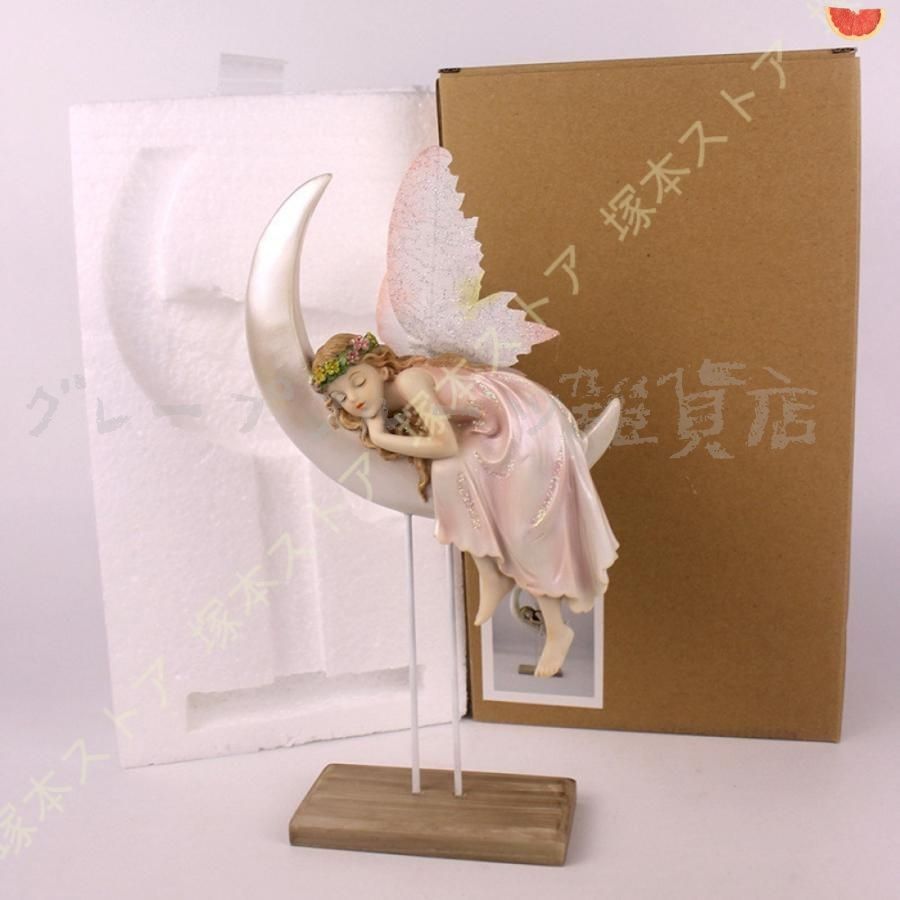 新しい未使用 天使置物 オブジェ 樹脂製 可愛い 妖精置物