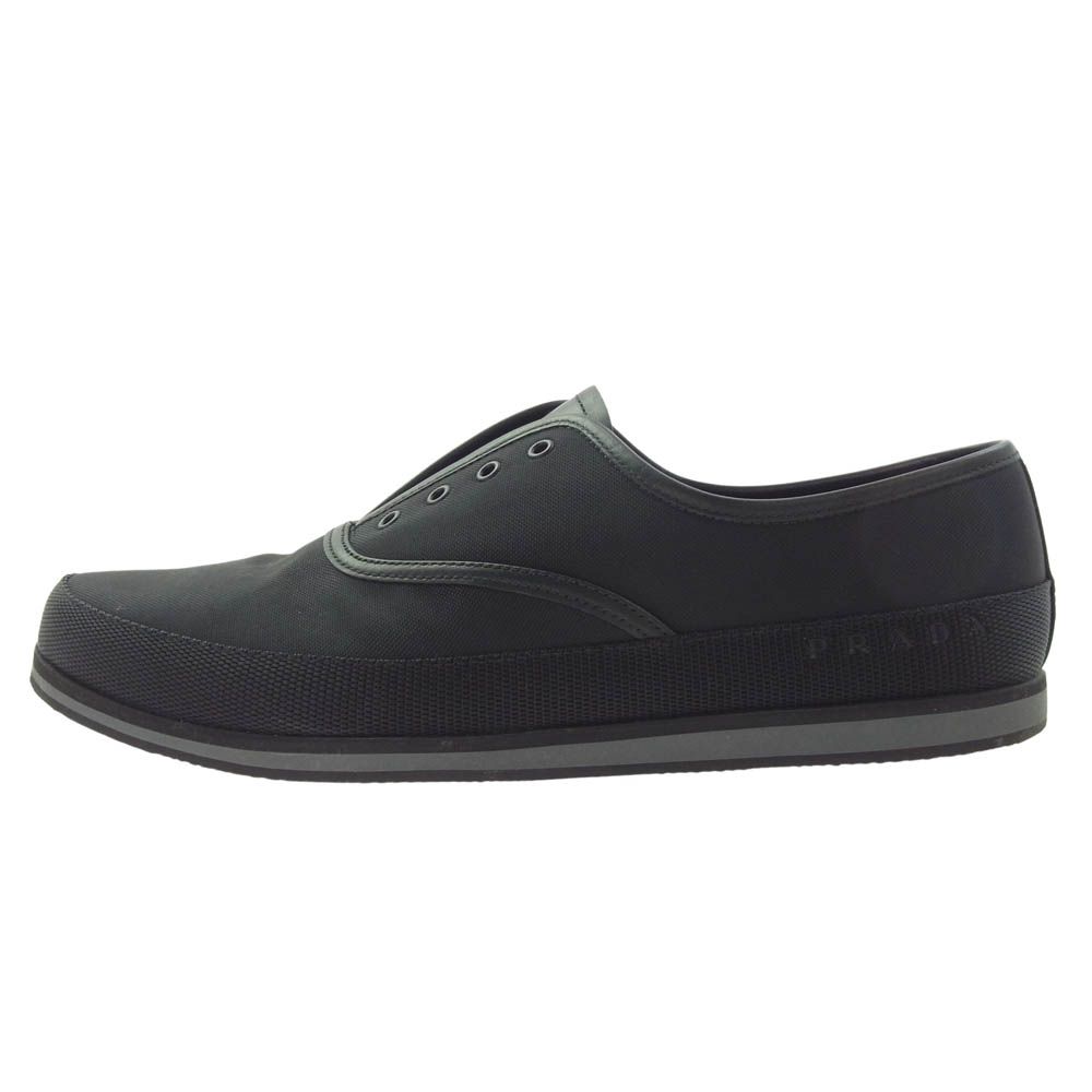 PRADA SPORTS プラダスポーツ 3114 レザー切替 ナイロン ローカットスニーカー ブラック系 4E