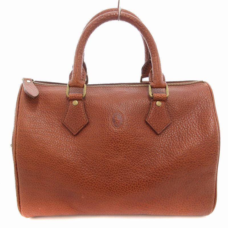 ラルフローレン RALPH LAUREN ミニボストンバッグ レザー 茶 ブラウン |AE