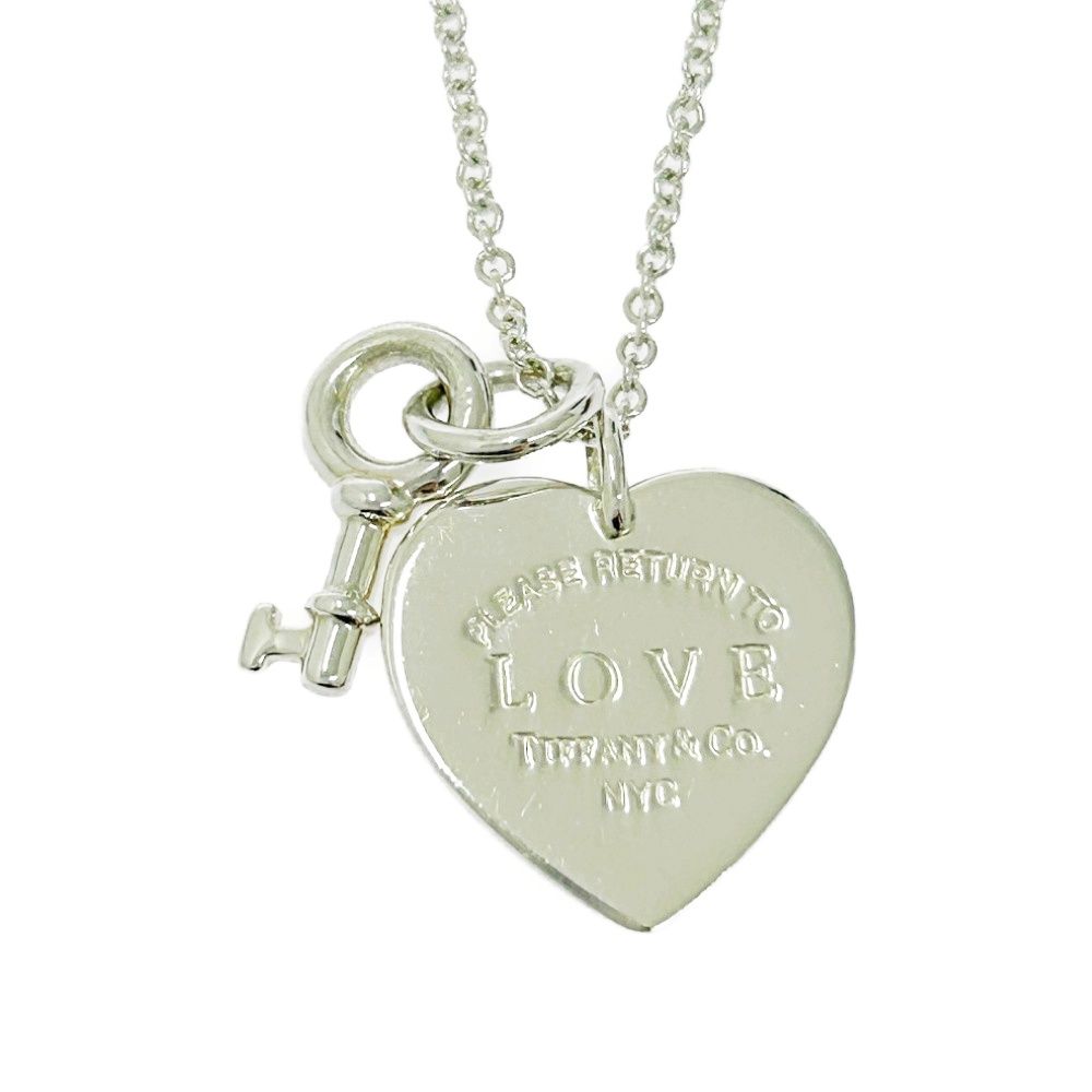 き TIFFANY-Co. ティファニー シルバー リターントゥ ラブハートタグ-キー ネックレス 3.8g 925刻印 491875 ネックレス