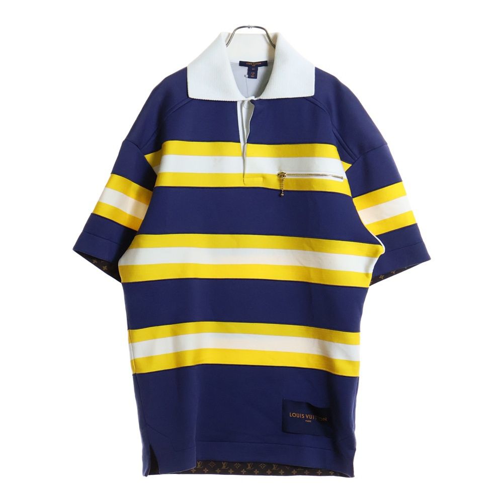 LOUIS VUITTON ルイヴィトン 22AW ボーダー チュニック ワンピース ジップポケット レディース ネイビー|イエロー RW222B FED FNJD72