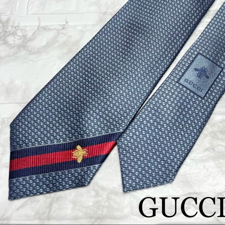 グッチ GUCCI ネクタイ ソリッドタイ 蜂 ビー スーツ アニマリエ