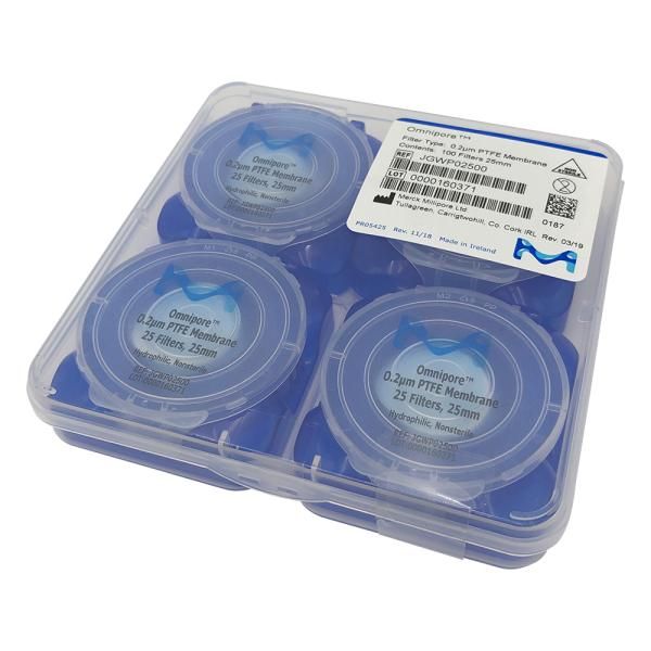 【新品・2営業日で発送】アズワン オムニポアTM　メンブレン（水系、溶媒系両用）　0.2μm×φ25mm　100枚入 JGWP02500 1箱(100枚入)