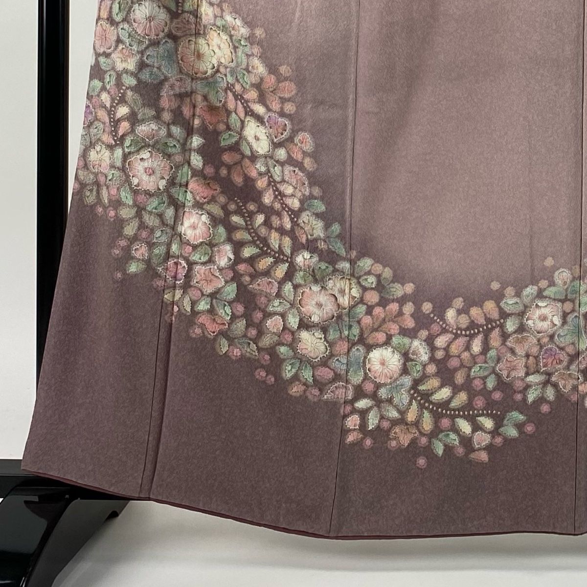 訪問着 身丈161.5cm 裄丈64.5cm M 袷 辻が花柄 ぼかし 薄紫 正絹