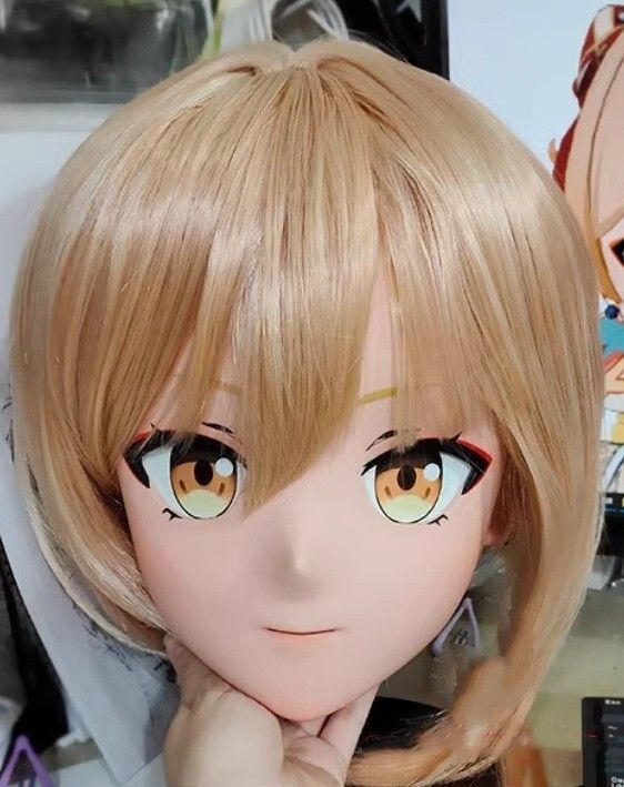 オーダーメイド ハーフマスク NO.7 kigurumi コスプレ コスチューム ハーフマスク 眼球付き カツラなし NO.7 樹脂製 ヘッドロリータ