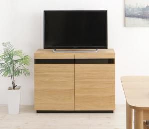 リビング収納 チェスト キャビネット タンス テレビ台 カウンター下収納にもなる薄型ハイタイプテレビボード 幅90