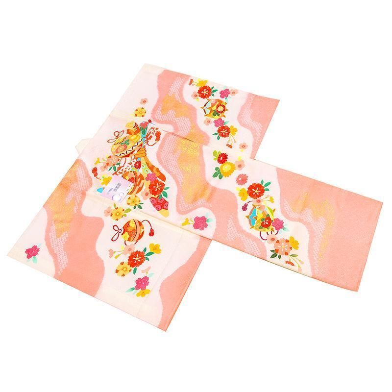 京友禅絞り染、刺繍美術、桶絞り工芸　新品正絹産着純古典四季花毬鈴文 特選京友禅絞り染、手描美術、桶絞り工芸 新品正絹産着（お