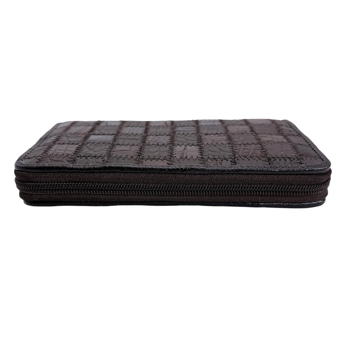 クロコダイル S-541 長財布 ニコチン CROCODILE バッチワーク マット