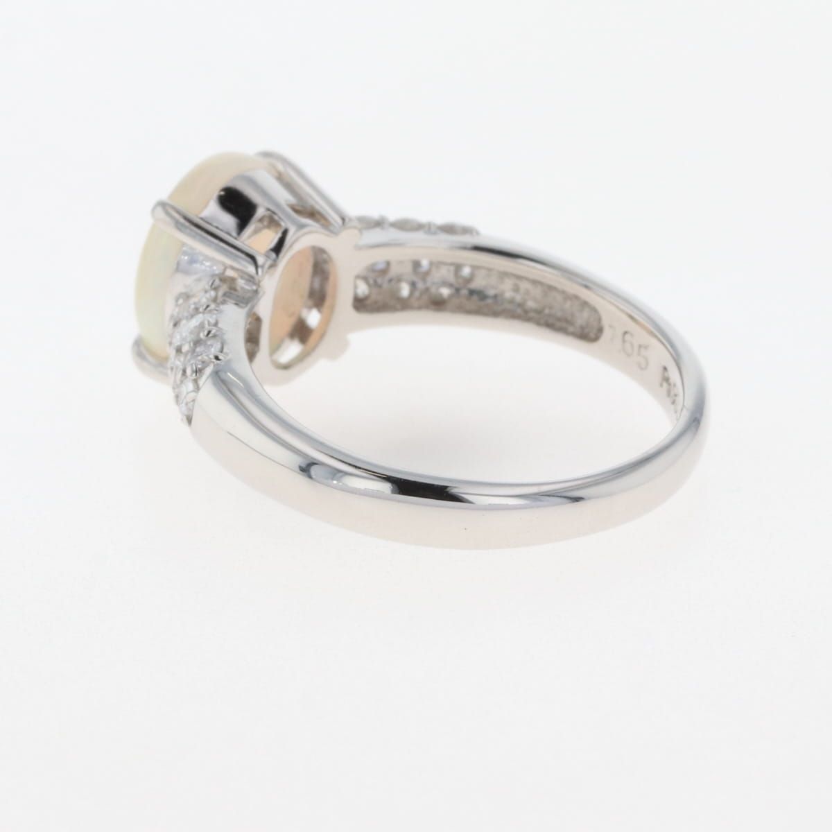 在庫一掃】 オパール デザインリング プラチナ 指輪 メレダイヤ リング  