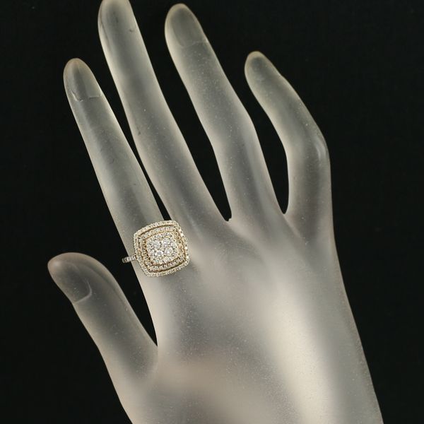 K18WG1.00 750刻印　パヴェダイヤモンドリング ダイヤ ダイヤモンド 1.00ct パヴェ スクエア リング K18YG