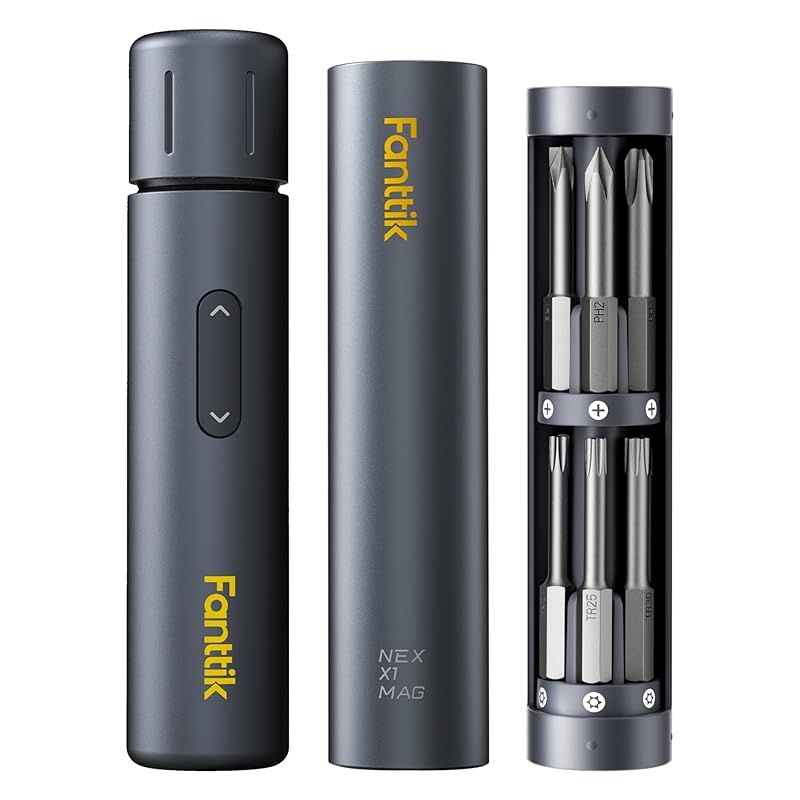Fanttik S1 Capsule Deluxe 電動ドライバー ドライバー 充電式 小型 手持ち S2製 5本両端ビット付 12本長ビット付 正逆転 滑り止め 手動兼用 軽量 携帯 LEDライト 家具組立 家電取付 操作簡単 初心者対応 家庭用 DIY 1