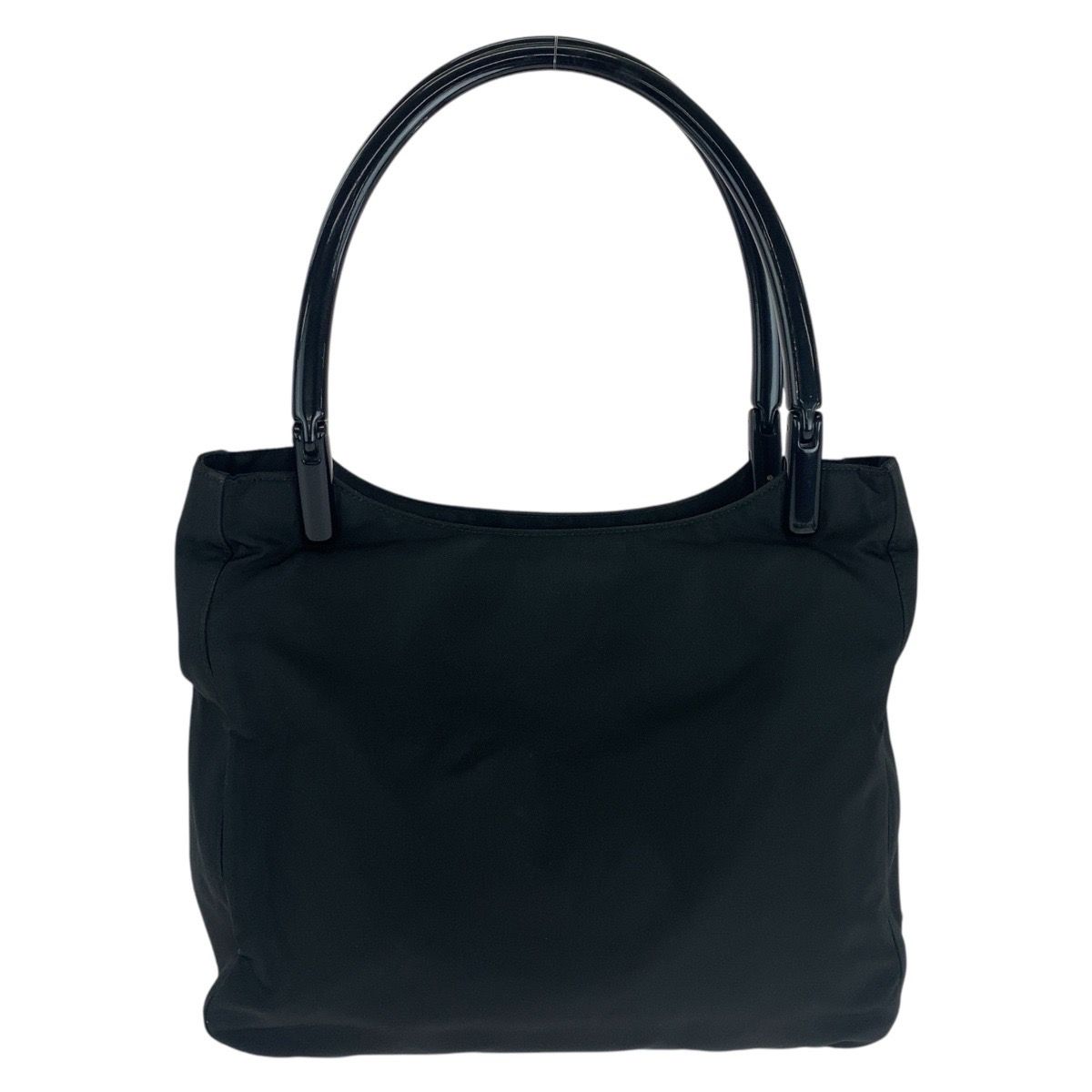 美品 PRADA プラダ テスート 三角ロゴプレート ブラック 黒 シルバー 