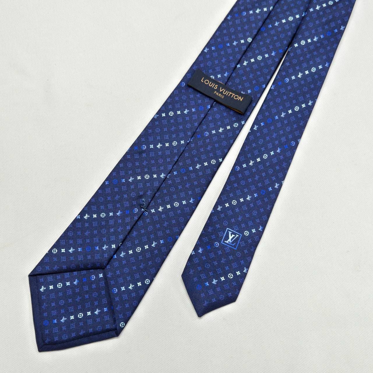 LOUIS VUITTON ルイヴィトン モノグラム ネクタイ ネイビー系 箱付き