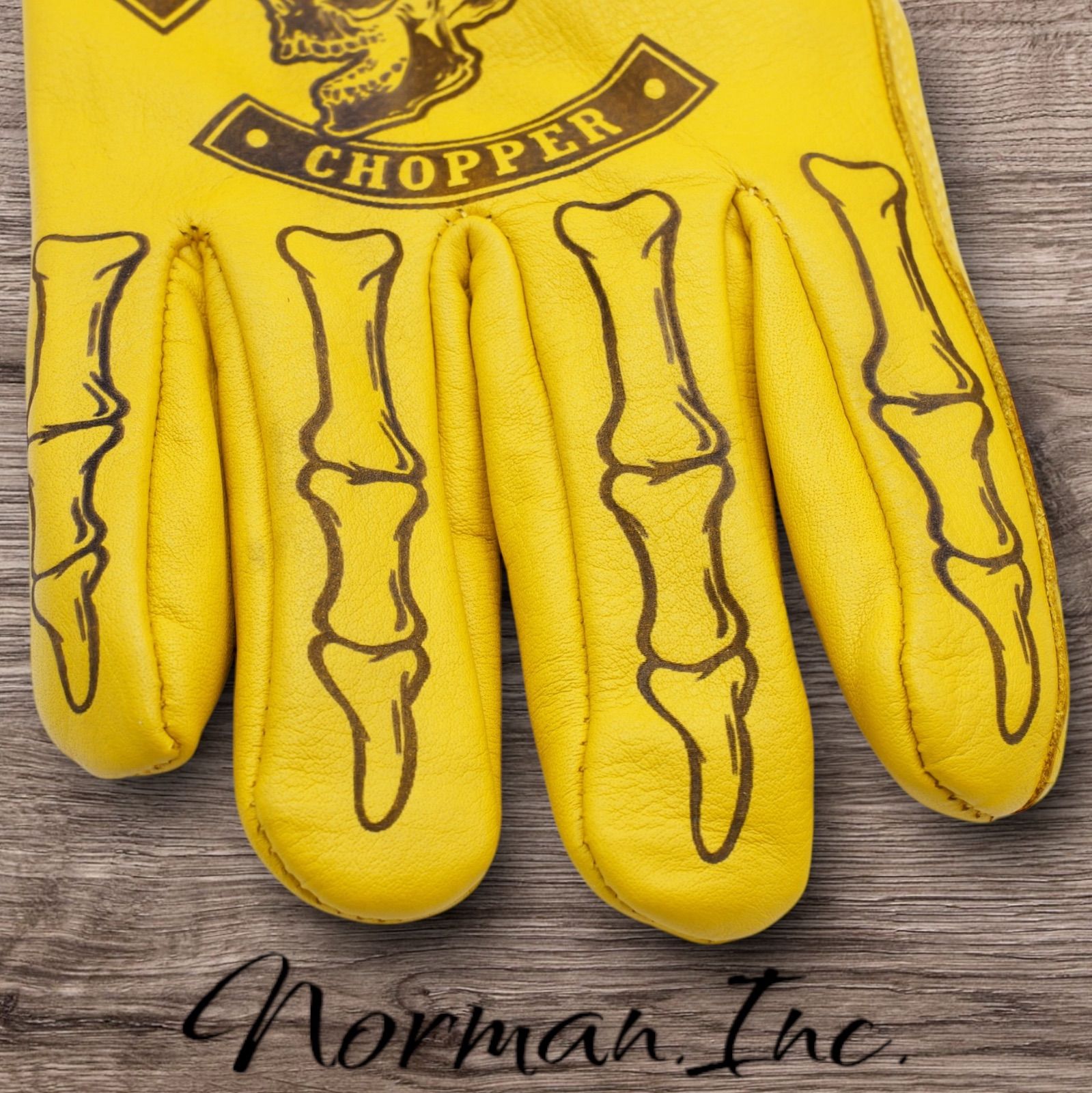 牛革 冬用 保温綿 裏起毛 レザーグローブ スカル アメリカン バイク