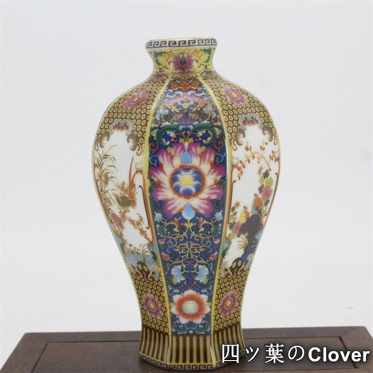 花鳥八方瓶は清雍正琺瑯彩窓窓瓶 景徳鎮 陶磁器 装飾品 現代工芸品 美術品 置物 琺瑯彩花鳥八方梅瓶 景徳鎮 陶磁器 装飾品 現代工芸品 美術品