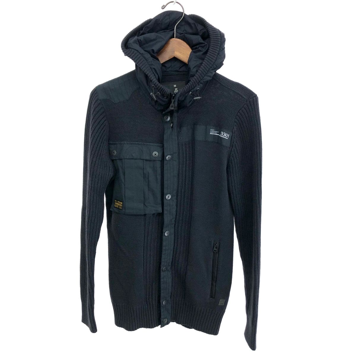 G-STAR RAWジースターロウ ニットジャケット 厚手M 未使用 G-STAR RAW ジースターロウ ジップアップニット ジャケット