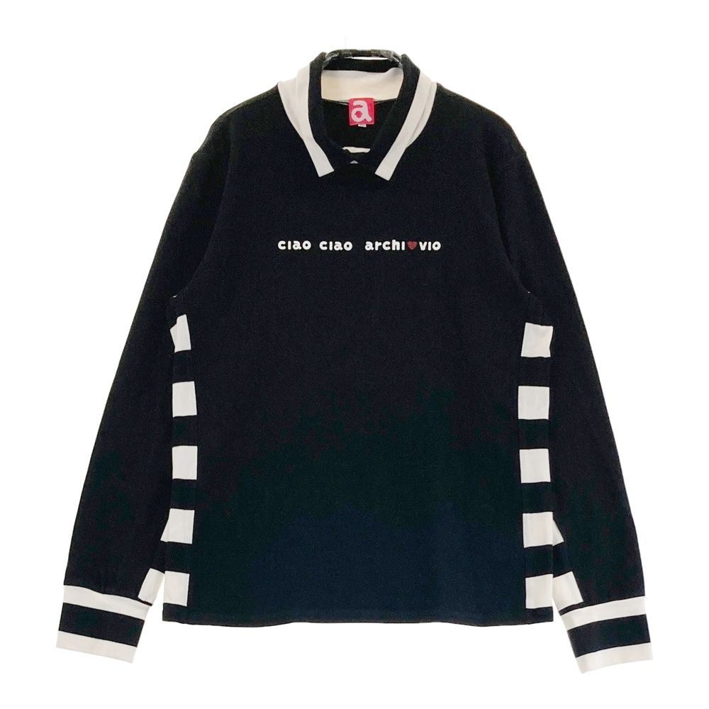 サイズ：38 ARCHIVIO アルチビオ 襟付 長袖Tシャツ ブラック系