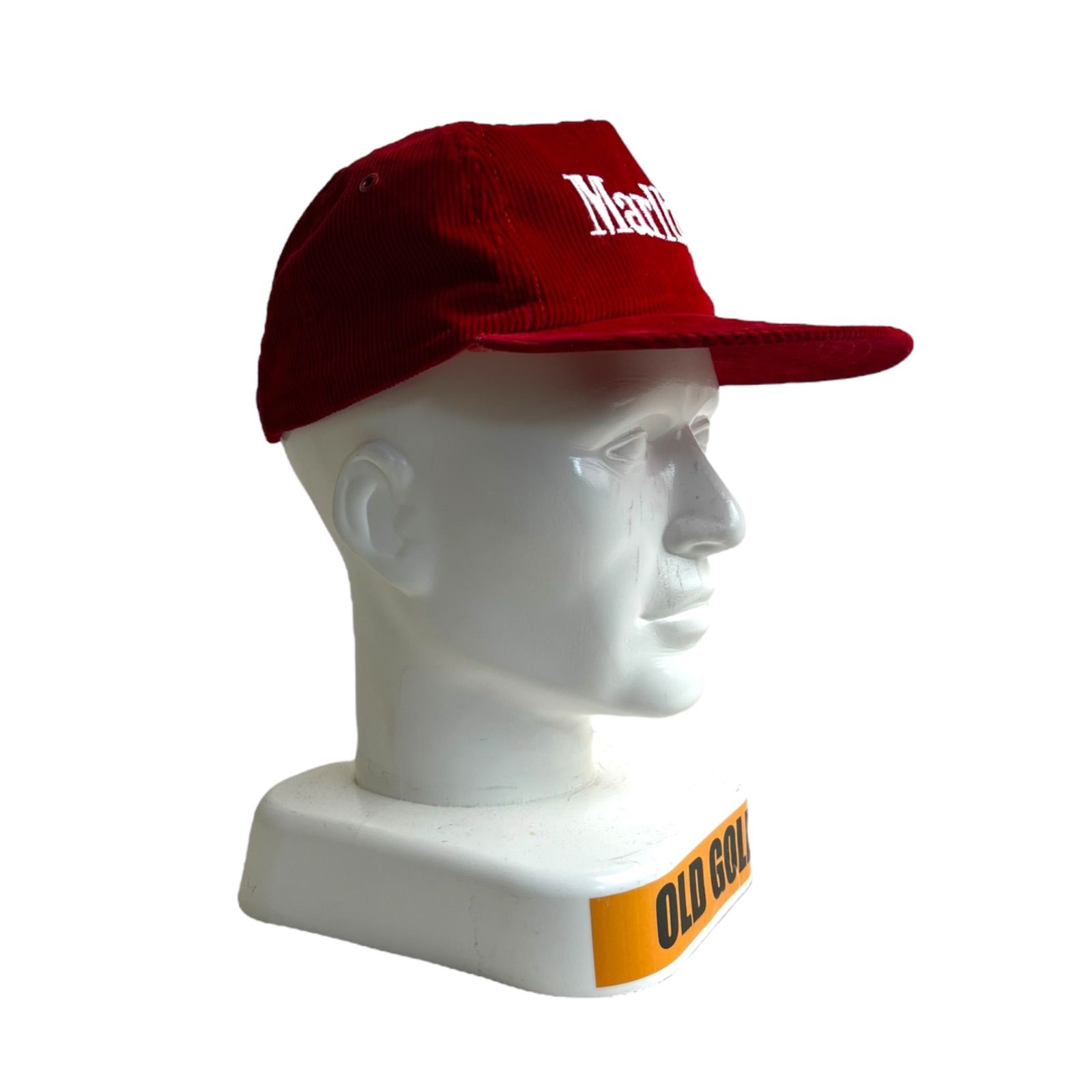 キャップ|帽子 90s Marlboro マルボロ コーデュロイキャップ ビンテージキャップ 刺繍ロゴ タバコ レッド 赤