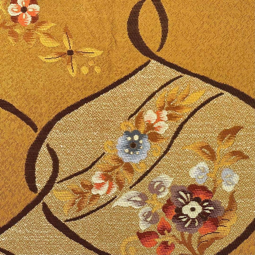 袋帯 まわた紬 夢 花模様 木蘭色 O-4157 - メルカリ 