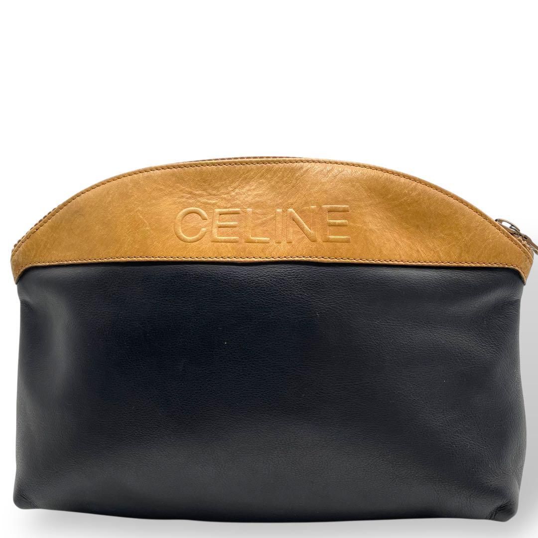 CELINE - 美品 セリーヌ バイカラー クラッチバッグ レザー