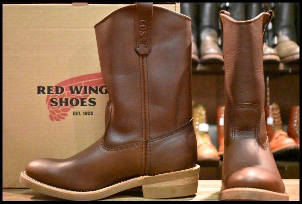 7.5E 24年 レッドウィング 1155 ペコス 茶 ブラウン ベルバリタン ロング プルオン ブーツ redwing pecos HOPESMORE FF073
