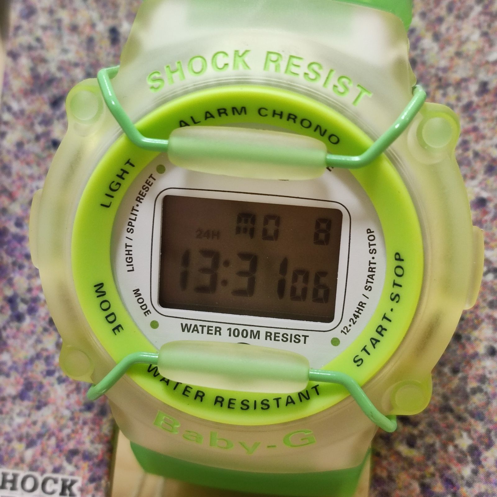 美品☆ CASIO Baby-G BG-301 電池交換済み 箱付き グリーン系色 カシオ 