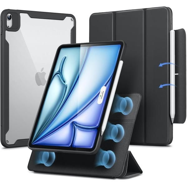 ESR iPad Air 13インチ ケース M2 Pencilホルダー付き バイオレット