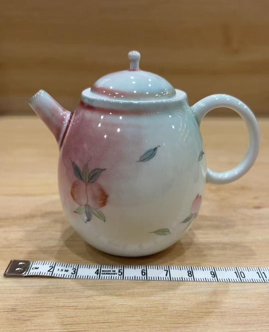 手作陶器製急須 白とピンクの花柄 新品 キッチン・食器 手作陶器製急須 白とピンクの花柄 新品